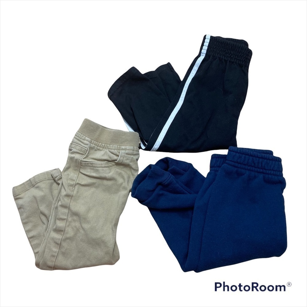 Garanimals 18 mos Boy Pants Bundle Khaki Joggers Blue Sweatpants Black White